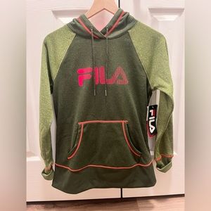 Fila Green and Pink Women’s Varsity Sweatshirt Size Small